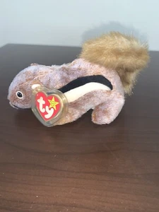 Ty Beanie Baby Collectible Chipper the Chipmunk Plush with Holographic Tush Tag - Picture 1 of 9