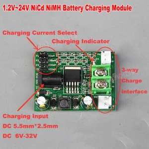 1.2V-24V 2.4V 3.6V 6V 12V Ni-Cd Ni-MH NiCd Battery Charger Module Charging Board - Picture 1 of 6