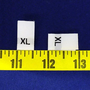 200 Quality WOVEN GARMENT SEWING SIZE LABELS "XL", White, Free Shipping from US - Imagen 1 de 2