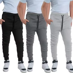 3 Pack Boys Sweatpants Poly Fleece Boys Joggers with Open Pockets & Drawstring L - Picture 1 of 4
