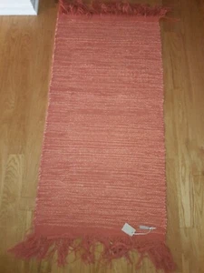 Bloomingville A32703177 Wool Rug, Orange 48" x 24" - Picture 1 of 8