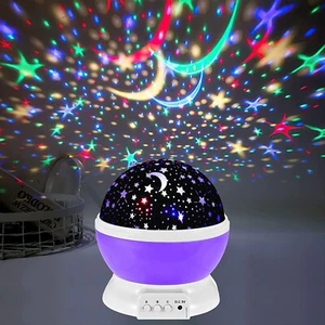 Lampada Proiettore Stelle Bambini, Luce Notturna Bambini con 8 Colori Luci 360° - Foto 1 di 5