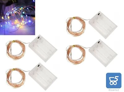 Kit 4 Pezzi Stringhe Luci LED Multicolore Strip Lungo 5Mt Cad Festa Party Casa - Immagine 1 di 3