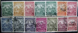 1938-47 BARBADOS #193-209: F/VF Used 'Badge of the Colony' - Partial Set - Picture 1 of 2