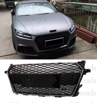 For Audi TT 2015- 2018 Front bumper Grille Black Chrome Honeycomb TTS TTRS Style - Image 1 of 4