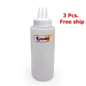 3x Clear Squeeze Hole Bottle 12oz Plastic Mustard Sauce Ketchup Dispenser Condim - Picture 1 of 8