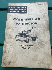 Caterpillar D7 Tractor Operation And Maintenance Instruction Manual 48A1-UP - Picture 1 of 9