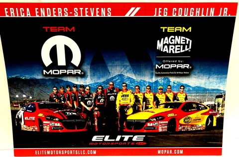 2016 ERICA ENDERS & JEG COUGHLIN JR DODGE DART NHRA P/S DRAG RACING POSTCARD Cover