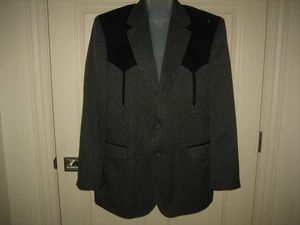 CRICLE S~ Mens Gray Black Western Blazer Style Sport Coat~ SZ 48 L~ - Picture 1 of 7