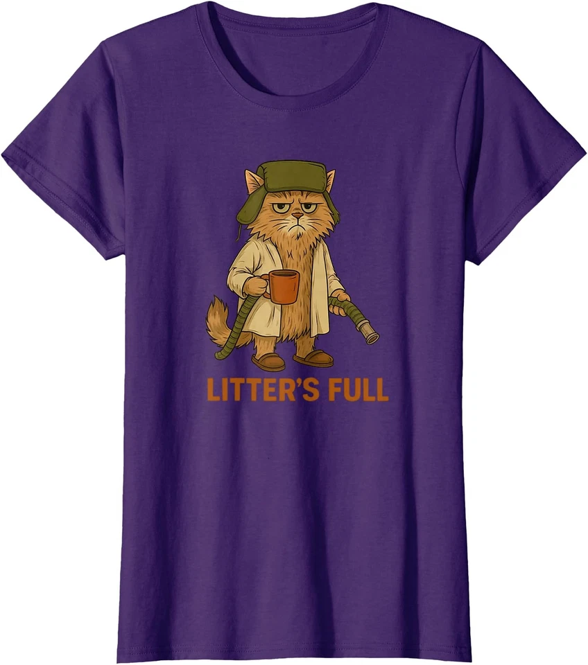 Litters Full Cat Parody Funny Cat Christmas Ladies' Crewneck T-Shirt - Image 1 of 1