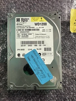 Western Digital 120GB Internal 7200RPM 3.5" (WD1200JB-75CRA0) HDD - Image 1 of 3