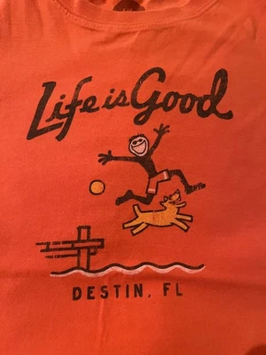 Life is Good Destin, FL Camisa Naranja Juvenil Grande Foto 1 de 2