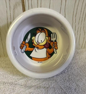 Vintage 1983 Pows Garfield My Bowl Rülpsen Katze Haustierfutter Wasserschale 4,5" - Bild 1 von 7