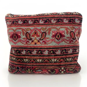 Antique Vintage Turkish Persian Carpet Rug Pillow ~15.5x13.5” - Picture 1 of 12