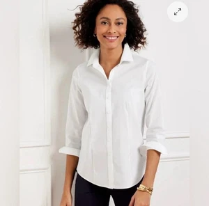 TALBOTS Non-Iron Perfect Shirt Women's Size 4 White NWT! - Picture 1 of 5