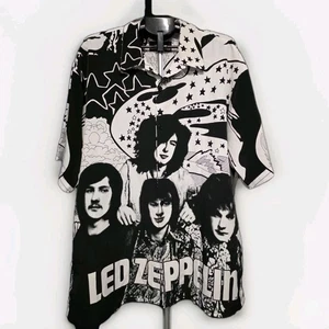 Vintage LED ZEPPELIN Dragonfly Button Dress Shirt Sz 2XL JIMMY PAGE ROBERT PLANT - Picture 1 of 6