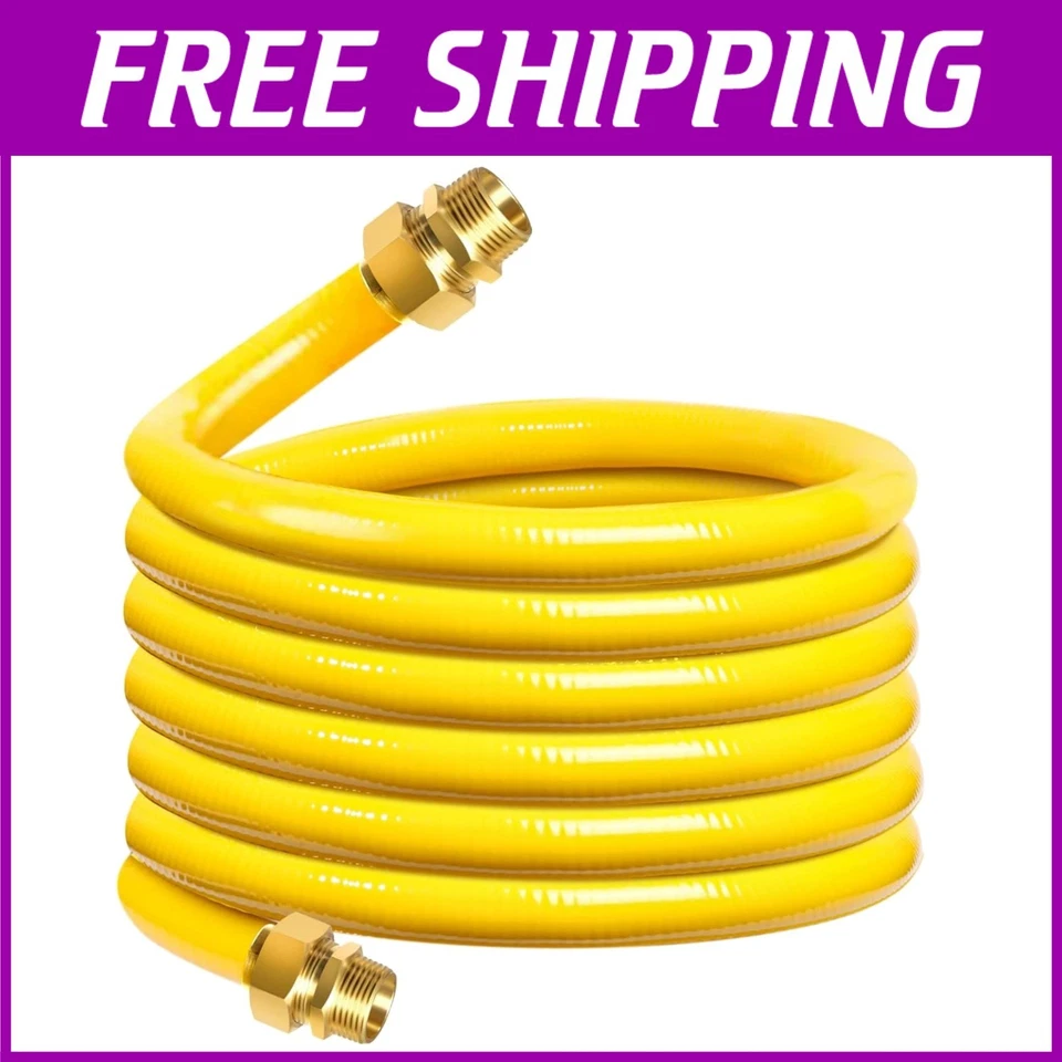 Flexible Gas Line Pipe Kit 100 FT with 1/2" Male Connectors - Safe Installation - Image 1 of 4