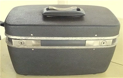 VTG SAMSONITE ROYAL TRAVELLER DK GRAY HARD CASE CARRY ON TRAIN CASE MIRROR TRAY - Image 1 of 4