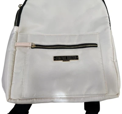JEAN PAUL GAULTIER Fragrance Perfume Promo Backpack Book Bag Pale Pink White - Image 1 of 4