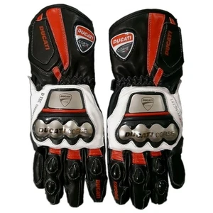 Ducati Corse Motorcycle Motorbike Racing Leather Gloves - Picture 1 of 2