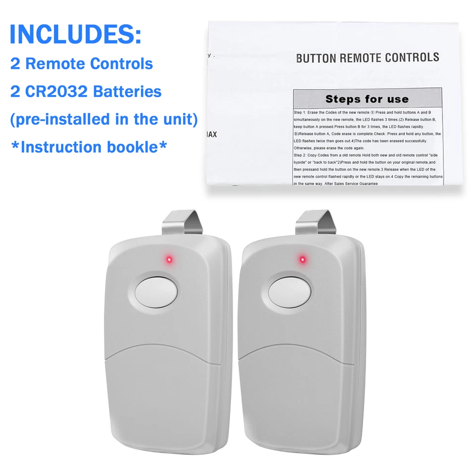 2PCS Remotes for Linear 10 dip 308911 306010 MCS306010 300MHz Garage Door - Image 1 of 4