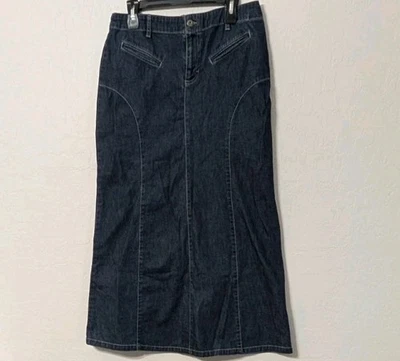 Maxi Falda Vaquera Tommy Hilfiger Talla 10 Línea A 4 Bolsillos Cremallera Vintage Y2K Jeans Foto 1 de 4