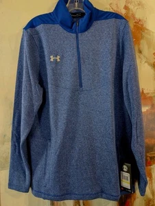  Under Armour Men's Team Elite Fleece 1/4 Zip Pullover UA Tech Royal Blue NWT - Picture 1 of 9