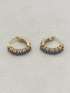 Ohrringe 10 Karat Gold London Blautopas - 2 g - Bild 1 von 6