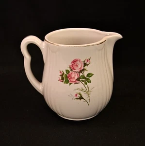Hall Pitcher Jug Primrose Pattern for Grand Union Pink Roses 1950's-early 1960's - Picture 1 of 11