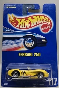 Hot Wheels - Blue Card - Ferrari 250 #117 - Yellow - Black Pipe - Picture 1 of 4