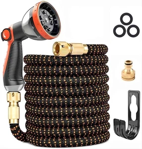 Hose Pipe, Upgraded 3-Layer Latex Expandable Garden Hose 50FT, with 3/4"&1/2" - Picture 1 of 5