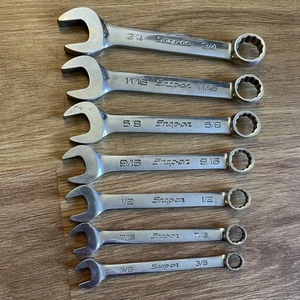 Snap On 7 Piece OEX SAE Short 12 Point Combination Box End Wrench Set 3/8-3/4” - Bild 1 von 20