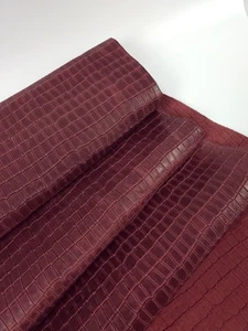 Mahogany Crocodile Alligator Leather Embossed Texture Amazing Relief LFC CROCK1 - Picture 1 of 4