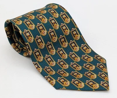 Vtg Richel for O'Connell's Green Baroque Panels 100% Silk Tie - Image 1 of 3