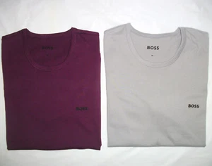 HUGO BOSS T SHIRT RN 3P CLASSIC TEE TOP 2 PACK Medium Purple Grey JERSEY COTTON - Picture 1 of 13