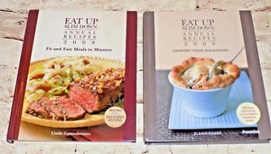 Lot of 2 EAT UP SLIM DOWN Cookbook 2008 2009 Weight Loss Annual Recipes - Picture 1 of 7