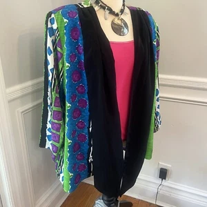 Blusa Maggie Dulce Túnica Abierta Top Cárdigan 1X Colorido Artístico Geométrico De Colección Años 90 - Imagen 1 de 10