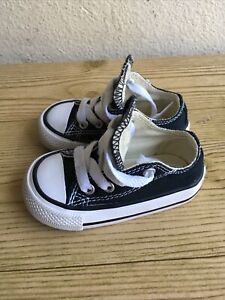 Converse All Star Low Chucks Infant Toddler Black/White Canvas Shoe 7J235 Size 4