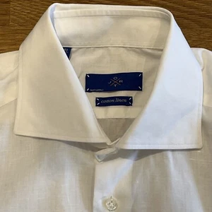 SUIT SUPPLY (16") WHITE LINEN COTTON THOMAS MASON CUTAWAY SHIRT (RRP £189+). A1 - Picture 1 of 10