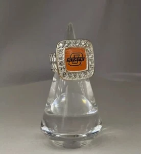 OSU Oklahoma State Cowboys Stretch Ring Rhinestones Orange - Picture 1 of 6