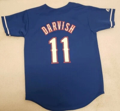 Majestic Texas Rangers Yu Darvish #11 Boys Medium Blue Jersey  - Image 1 of 4