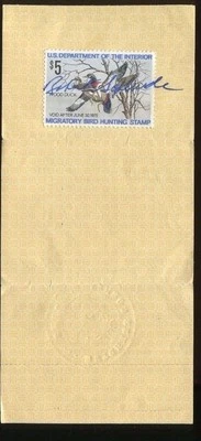 NEW YORK 1975 Resident Hunting + License RW42 Federal Duck Stamp - 474 - Image 1 of 2