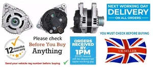 Alternator for HYUNDAI AZERA GRAND SANTA FE GRANDEUR & KIA SORENTO 3.3 Petrol - Picture 1 of 13