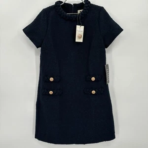 Tuckernuck Navy Blue Tweed Jackie Dress sz M Shift Mini Business Career NWT - Picture 1 of 8