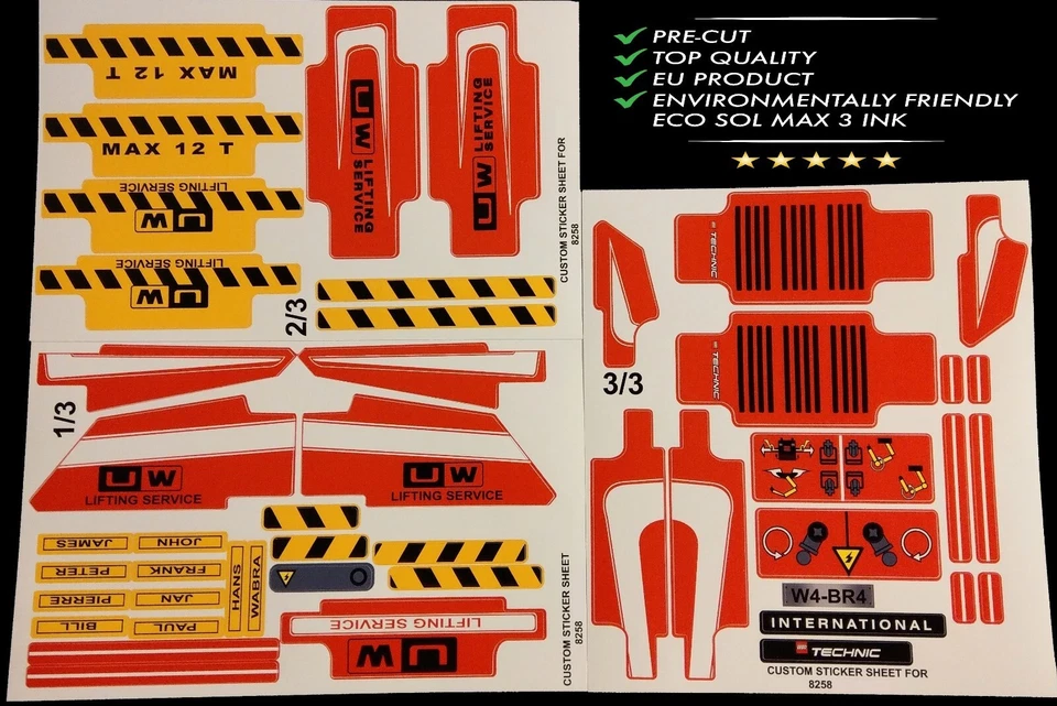 Custom Aufkleber für 8258 Replacement Sticker for 8258