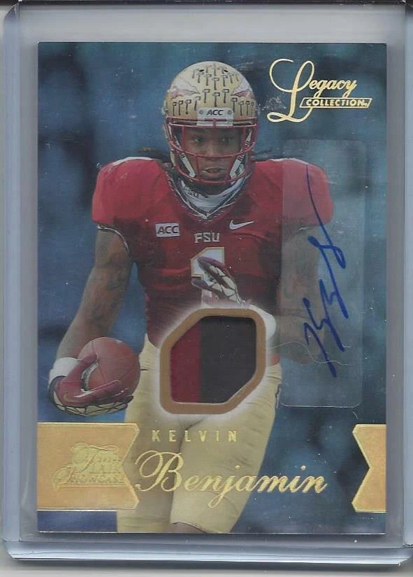 KELVIN BENJAMIN 2014 FLAIR SHOWCASE LEGACY COLLECTION 2 COLOR PATCH AUTO RC /125 - Image 1 of 1