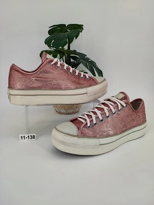Zapatillas bajas Converse para mujer CTAS lentejuelas rosa plataforma talla 11 EE. UU. Foto 1 de 4