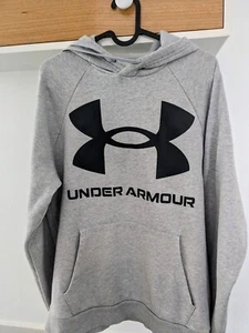 Mens Under Armour Ua Rival Fleece Big Logo Hoodie Sweatshirt Grey - Picture 1 of 3