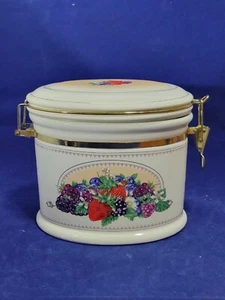 Knotts Berry Farm Ceramic Canister Hinged Lid Food Storage Country Farm Fruit - Picture 1 of 15