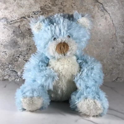 BEBÉ Ganz azul blanco belifuls oso de peluche sonajero peluche animal marrón nariz ojos Foto 1 de 4
